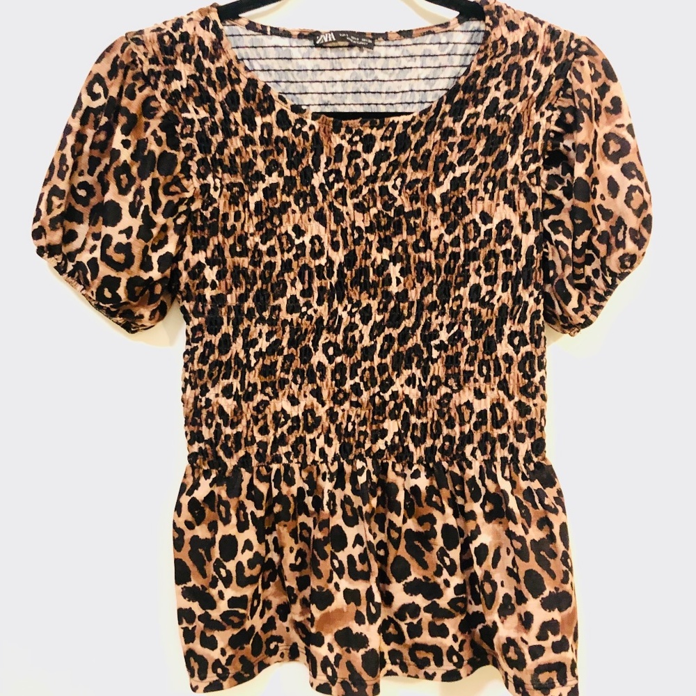 Cheetah Print Ruched Top